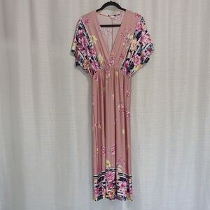 Floral Pink Maxi Dress